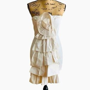 BCBG Satin Strapless Floral Dress Size 0